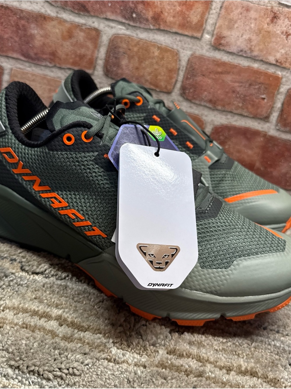 Dynafit ultra 100 Men's Green Trail Running Shoes with Orange Accents men sz 10